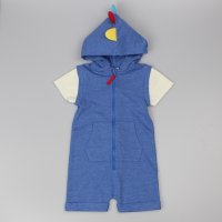 D32752: Baby Boys Dino Hooded Romper  (6-24 Months)